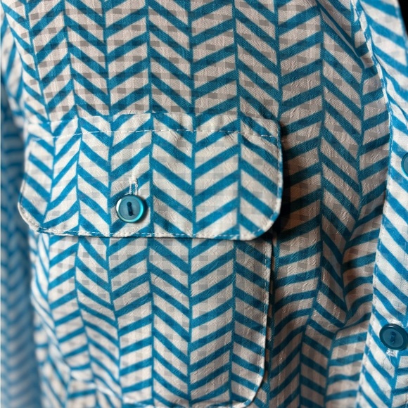 Studio Works Turquoise and White Patterned Top - Picture 2 of 6